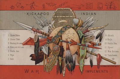 Native American war implements by American School