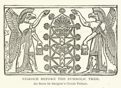 Nisroch before the Symbolic Tree, as seen in Sargon