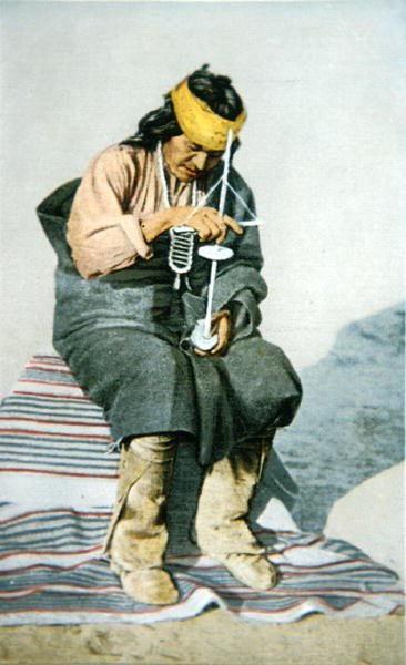 Pueblo man drilling turquoise, c.1905 by American School