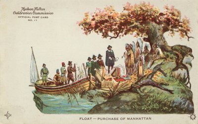 Purchase of Manhattan (colour litho) by American School