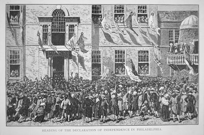 Reading the Declaration of Independence to the citizens of Philadelphia, 8 July 1776 by American School