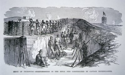 Siege of Vicksburg - Sharpshooters in the rifle pits constructed by General Hickenlooper by American School