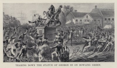 Tearing down the Statue of George III on Bowling Green by American School