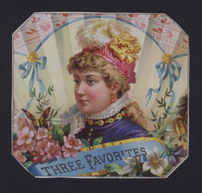 Three Favorites, cigar label by American School