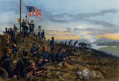 US Navy, First Hoisting of the Stars and Stripes by the Marines on Cuban Soil by American School
