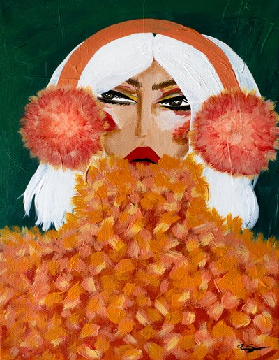 Glamorous Orange Earmuffs by Amy Straley