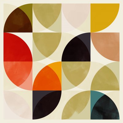 Circles Nov 19 Beige Quarter Circles Intertwined by Ana Rut Bre