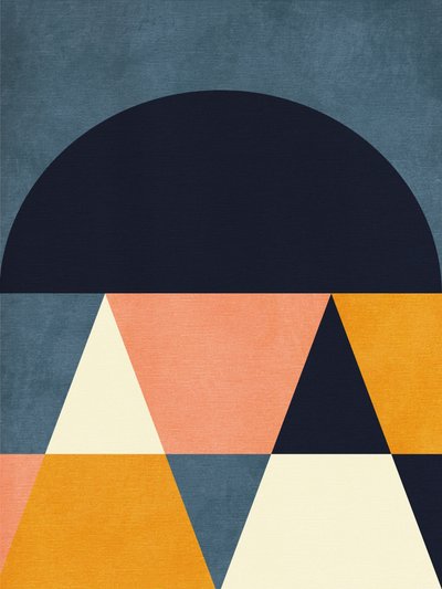 Rainbow Plus Shapes Blue Mustard 4 by Ana Rut Bre