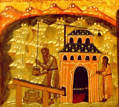 Salt production in the Solovetsky Transfiguration Monastery on the Solovetsky Islands, 17th century by Ancient Russian Art