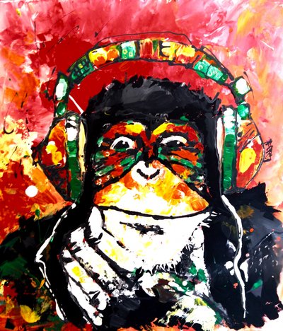 Abstract Music Monkey by Anda Bieza
