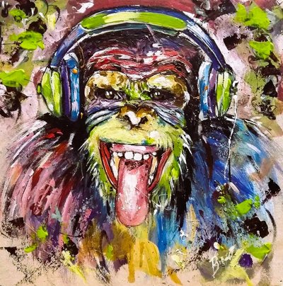 Colorful Music Monkey by Anda Bieza