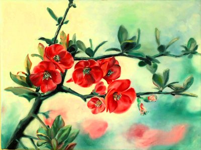 Spring Red Blooms by Anda Bieza