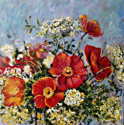 Vibrant Poppies Bouquet by Anda Bieza
