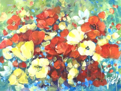 Vibrant Poppy Garden by Anda Bieza