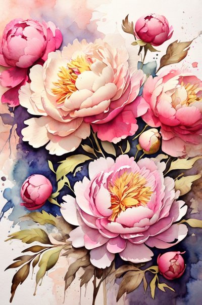 Vibrant Peonies by Anda Bieza