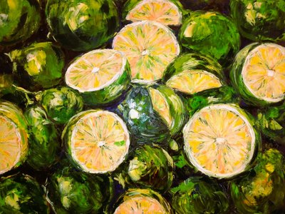 Zesty Green Limes by Anda Bieza