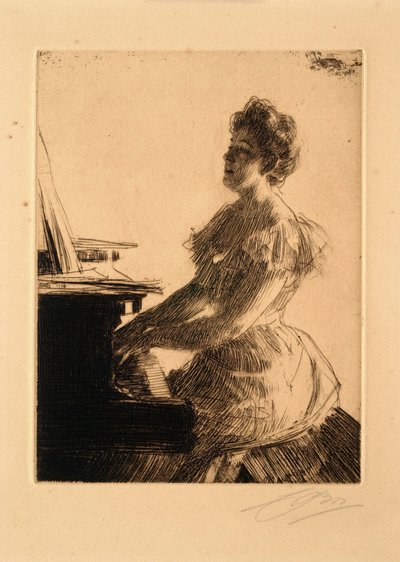 At the Piano (Miss Anna Burnett) by Anders Leonard Zorn