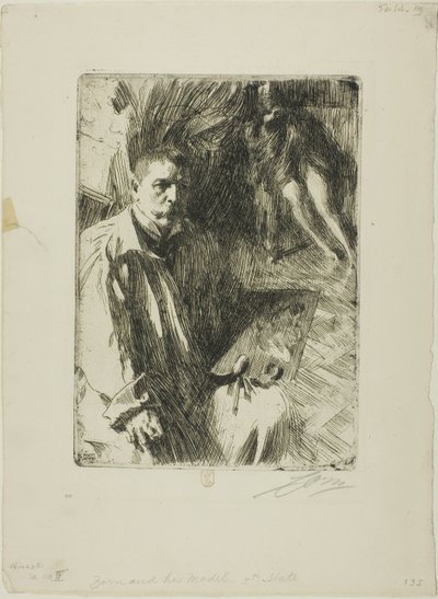 Self-Portrait with Model II by Anders Leonard Zorn