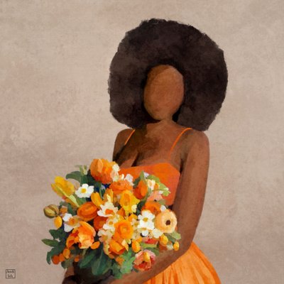 Vibrant Floral Afro by Andile Bokweni