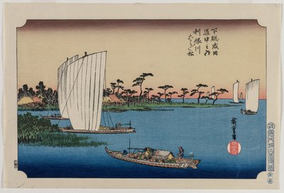Scattered Pine Trees by the Tone River by Ando Hiroshige