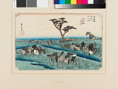 Chiryu: Early Summer Horse Fair by Ando or Utagawa Hiroshige