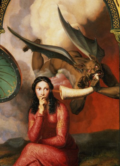 Good and Evil: The Devil Tempting a Young Woman (detail) by Andre Jacques Victor Orsel