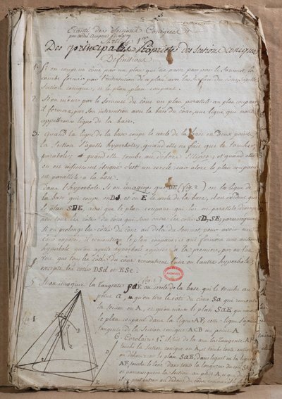 Page from Traite des Sections Coniques, 1788 by Andre Marie Ampere