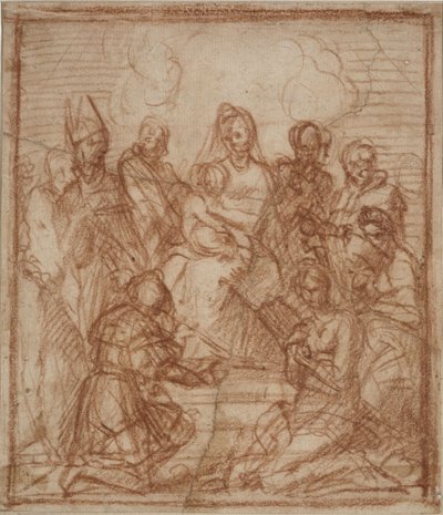 Enthroned Madonna with Child and Eight Saints (detail) by Andrea del Sarto