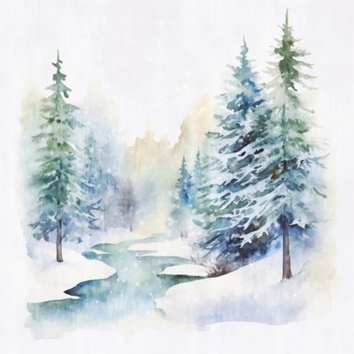 Winter Forest Stream by Andrea Haase