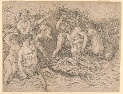 Battle of the Sea Gods, Right Half by Andrea Mantegna
