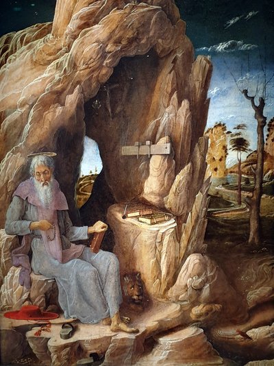Saint Jerome Penitent in the Desert by Andrea Mantegna