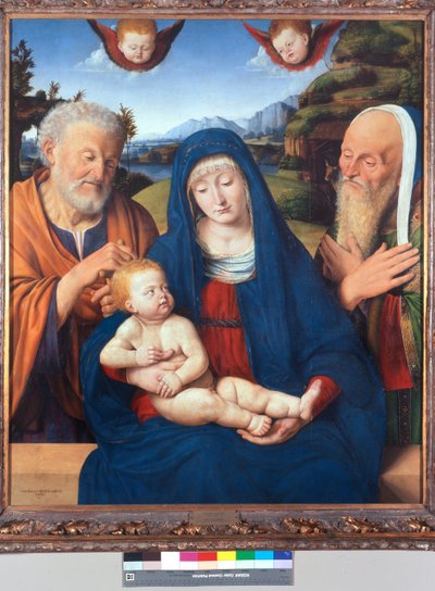 Madonna and Child with St. Joseph and St. Simeon by Andrea Solario