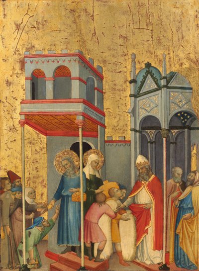 Joachim and Anna Giving Food to the Poor and Offerings to the Temple by Andrea di Bartolo