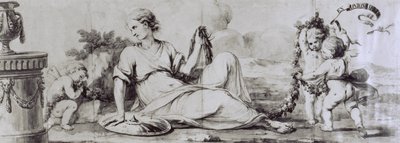 Female Figure with Putti, Allegorical Composition by Andrea the Elder Appiani