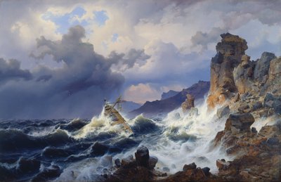 Storm at Sea off the Norwegian Coast by Andreas Achenbach