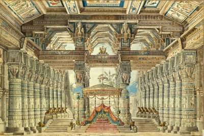 Stage design for the ballet Caesar in Egypt by G. Haendel, 1834 by Andreas Leonhard Roller