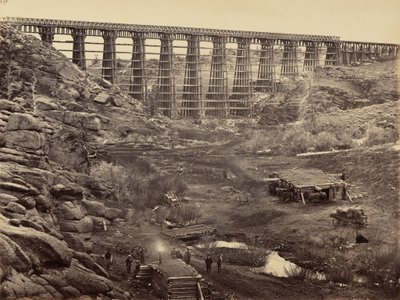 Plate 8. Dale Creek Bridge, from Above, 1869 by Andrew Joseph Russell