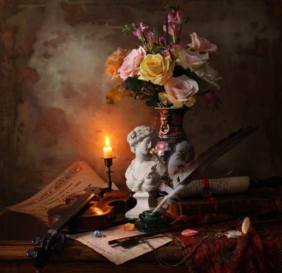 Candlelit Music Still Life by Andrey Morozov