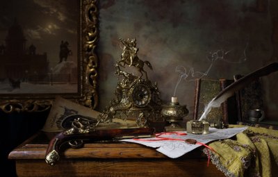 Flintlock Pistol Writing Desk by Andrey Morozov