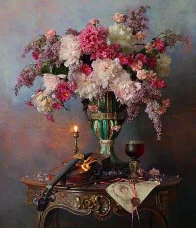 Romantic Peony Violin by Andrey Morozov