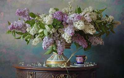 Still Life with Lilac Flowers by Andrey Morozov