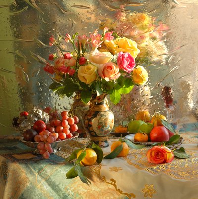 Sunlit Floral Fruit Harvest by Andrey Morozov