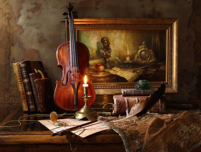 Vintage Violin Still Life by Andrey Morozov