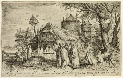 Landscape with Gypsy Women Near a Farm Building by Andries Stock