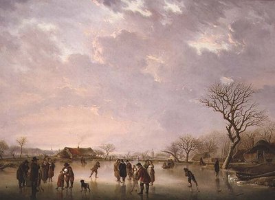 Winter Scene with Skaters by Andries Vermeulen