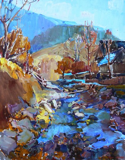 Autumn Mountain Stream by Andrii Kutsachenko