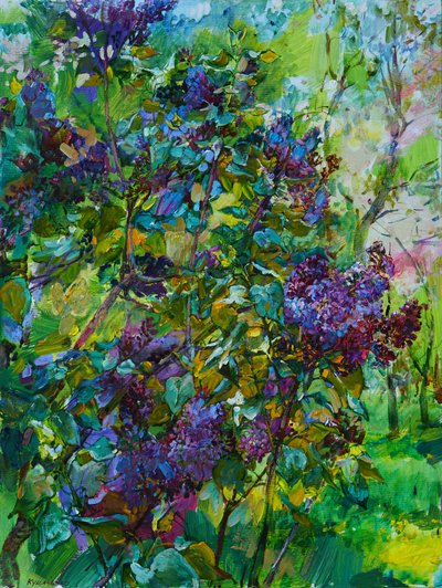 Blooming Purple Lilacs by Andrii Kutsachenko