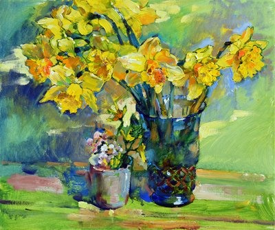 Sunny Daffodil Still Life by Andrii Kutsachenko