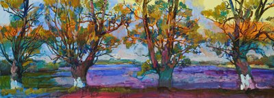 Vibrant Autumn Trees by Andrii Kutsachenko