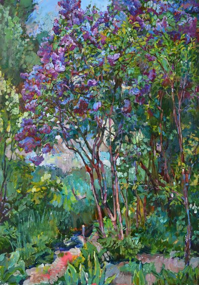 Vibrant Lilac Garden by Andrii Kutsachenko
